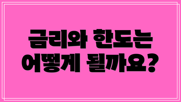 금리와 한도는 어떻게 될까요?