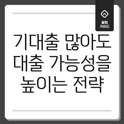 기대출 많아도 대출 가능성을 높이는 전략