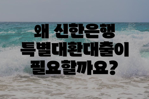 왜 신한은행 특별대환대출이 필요할까요?