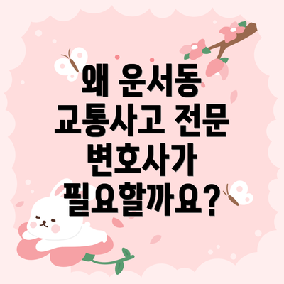 왜 운서동 교통사고 전문 변호사가 필요할까요?