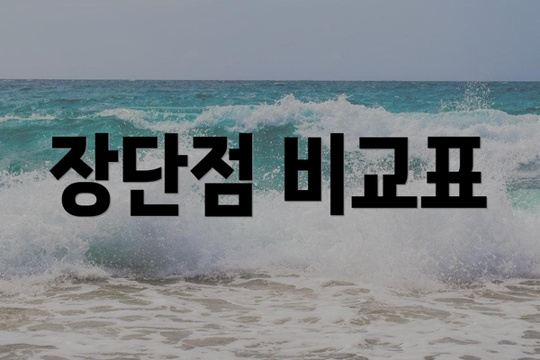 장단점 비교표