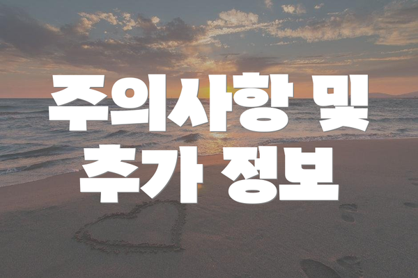 주의사항 및 추가 정보