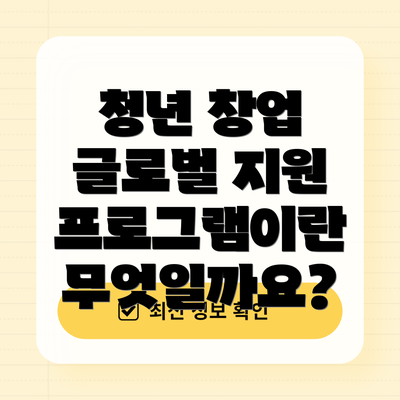 청년 창업 글로벌 지원 프로그램이란 무엇일까요?