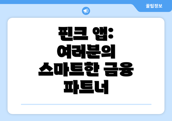핀크 앱: 여러분의 스마트한 금융 파트너