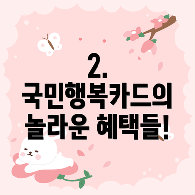 2. 국민행복카드의 놀라운 혜택들!