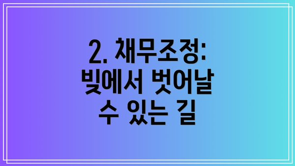 2. 채무조정: 빚에서 벗어날 수 있는 길