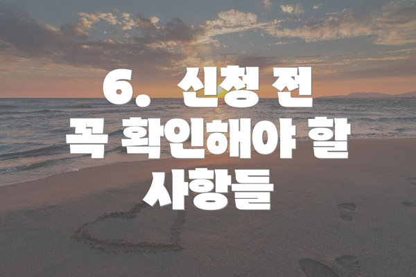 6.  신청 전 꼭 확인해야 할 사항들