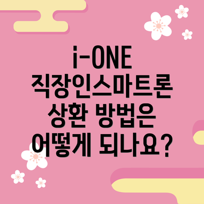 i-ONE 직장인스마트론 상환 방법은 어떻게 되나요?
