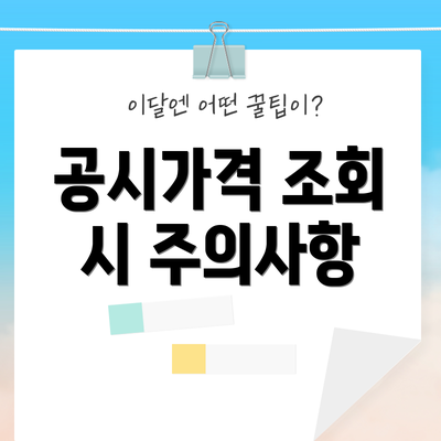 공시가격 조회 시 주의사항
