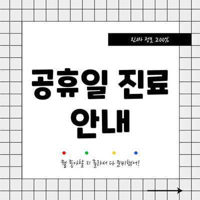 공휴일 진료 안내