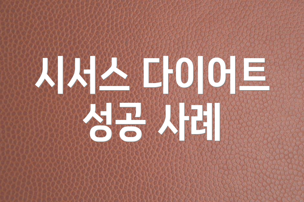시서스 다이어트 성공 사례