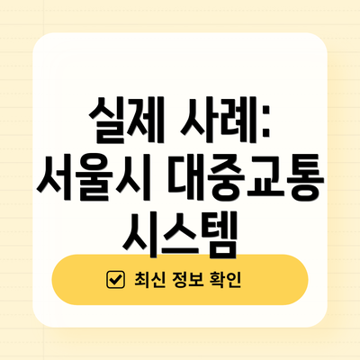 실제 사례: 서울시 대중교통 시스템