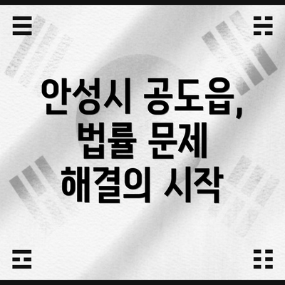 안성시 공도읍, 법률 문제 해결의 시작