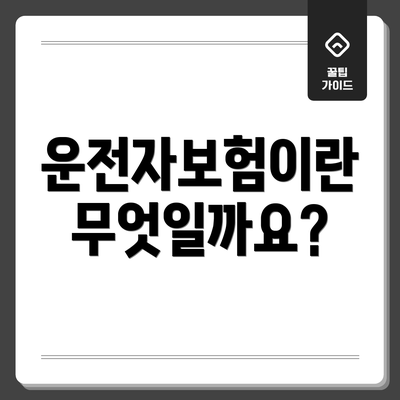 운전자보험이란 무엇일까요?