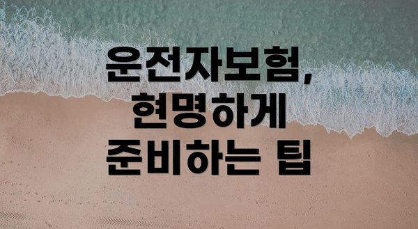 운전자보험, 현명하게 준비하는 팁