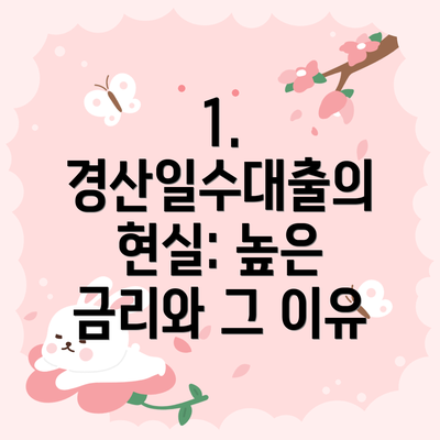 1. 경산일수대출의 현실: 높은 금리와 그 이유