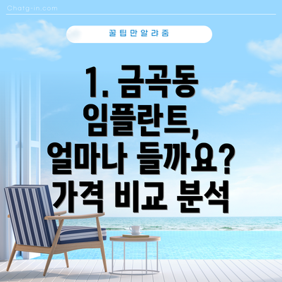1. 금곡동 임플란트, 얼마나 들까요? 가격 비교 분석