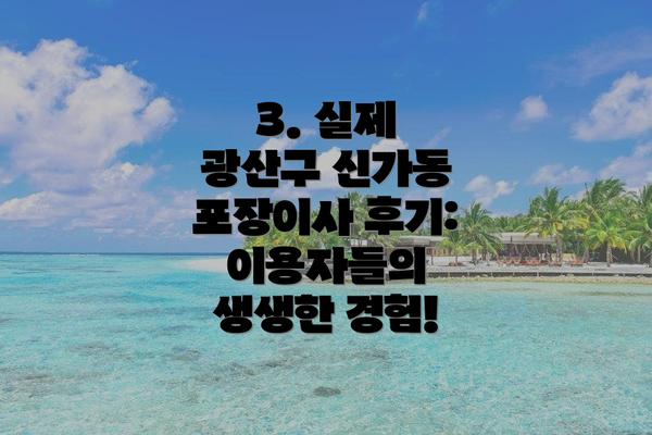 3. 실제 광산구 신가동 포장이사 후기: 이용자들의 생생한 경험!