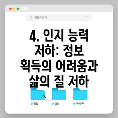 4. 인지 능력 저하: 정보 획득의 어려움과 삶의 질 저하