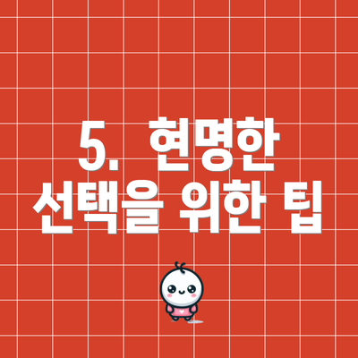 5.  현명한 선택을 위한 팁