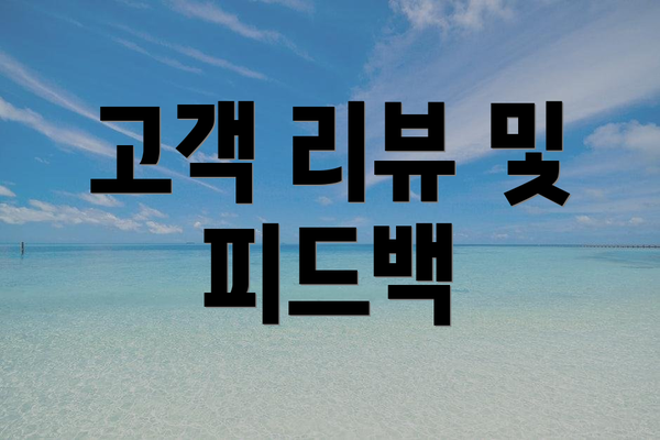 고객 리뷰 및 피드백