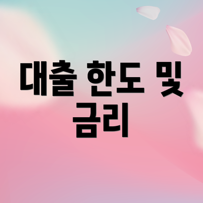 대출 한도 및 금리