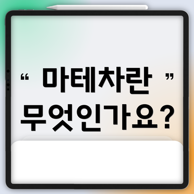 마테차란 무엇인가요?