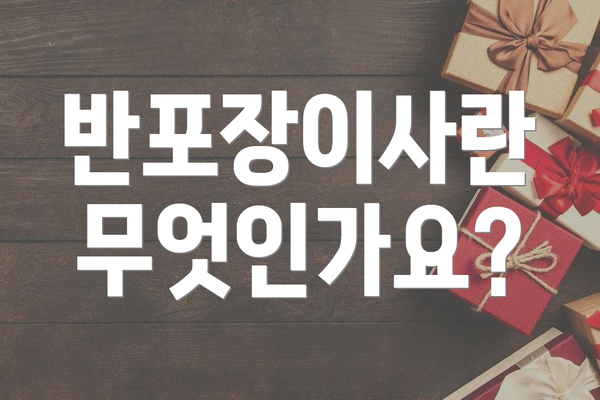 반포장이사란 무엇인가요?