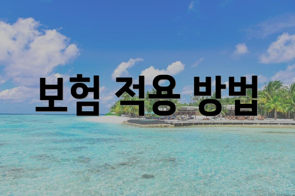 보험 적용 방법