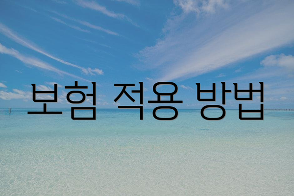 보험 적용 방법