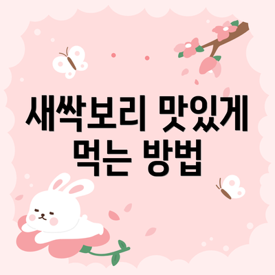 새싹보리 맛있게 먹는 방법