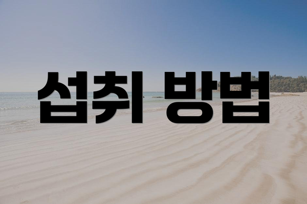 섭취 방법