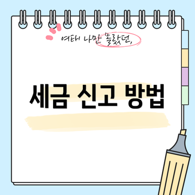 세금 신고 방법