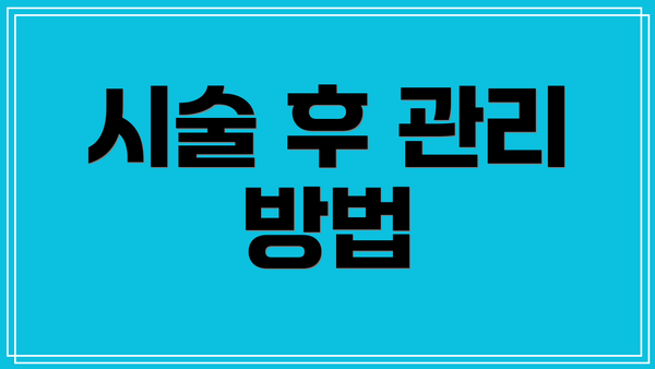 시술 후 관리 방법