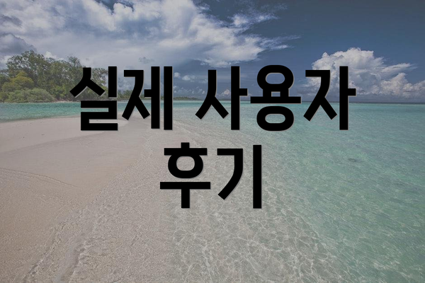 실제 사용자 후기