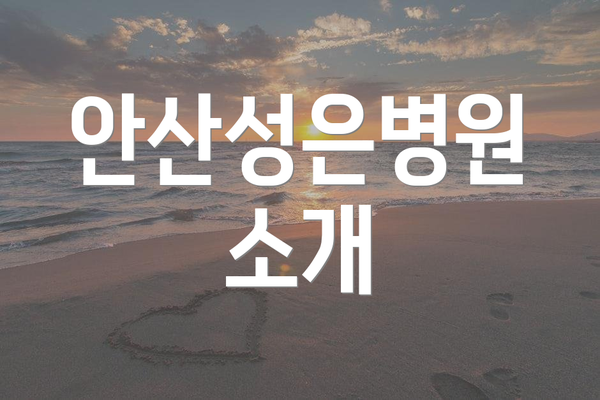 안산성은병원 소개