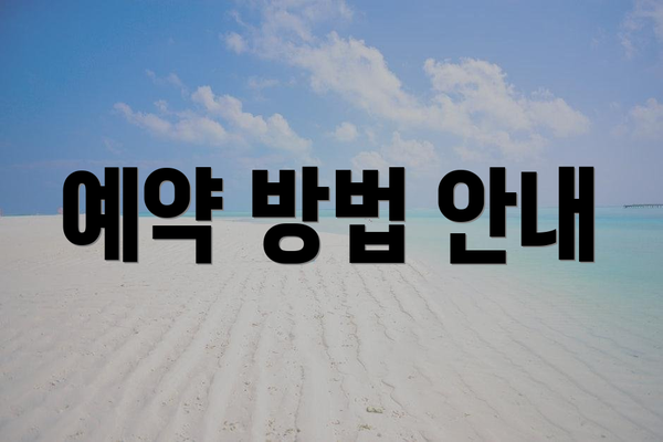 예약 방법 안내