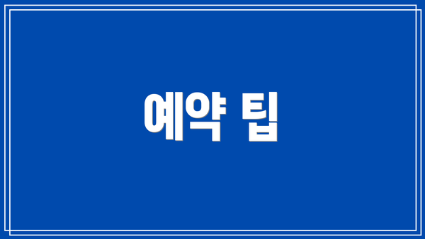 예약 팁