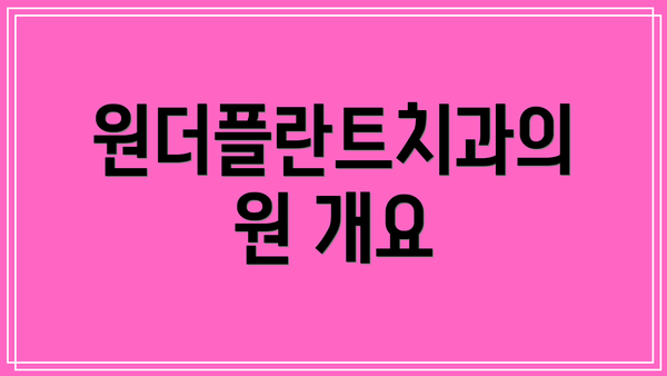 원더플란트치과의원 개요