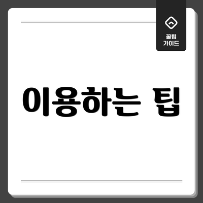 이용하는 팁