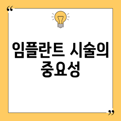 임플란트 시술의 중요성