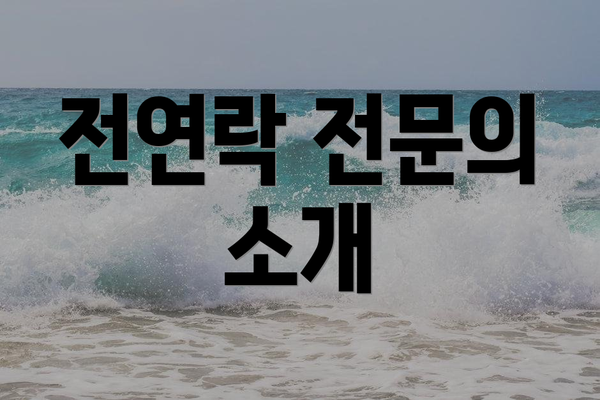 전연락 전문의 소개
