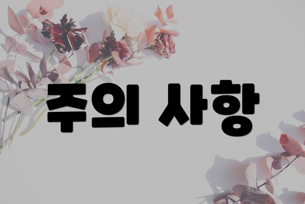 주의 사항