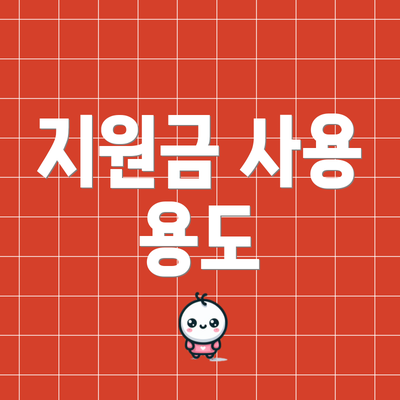 지원금 사용 용도