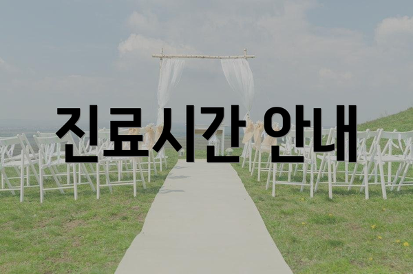 진료시간 안내