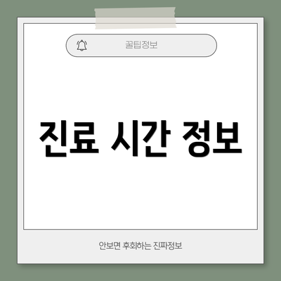 진료 시간 정보