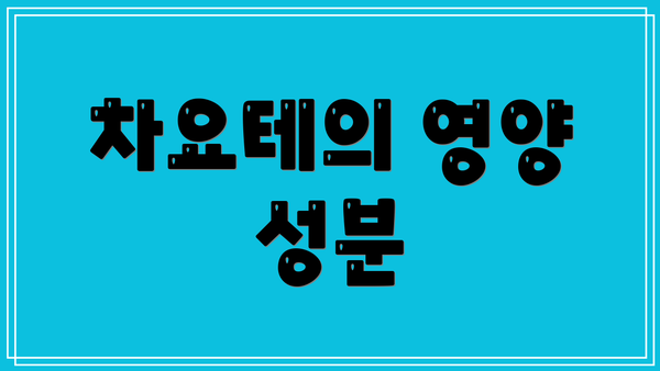 차요테의 영양 성분