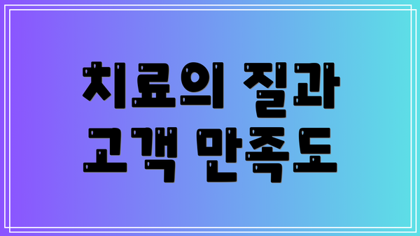 치료의 질과 고객 만족도