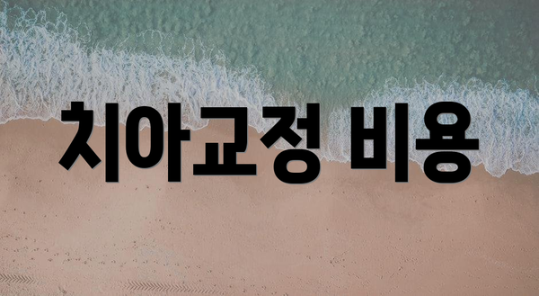 치아교정 비용