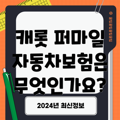 캐롯 퍼마일 자동차보험은 무엇인가요?